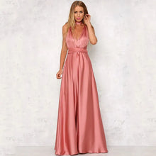 Load image into Gallery viewer, Elegant Satin Evening Dress Solid Fashion A-line V Neck