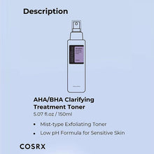 Load image into Gallery viewer, COSRX AHA/BHA Clarifying Treatment Toner 150ml Exfoliating Facial