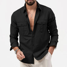 Load image into Gallery viewer, Long Sleeve Shirts Men Breathable Solid Color Multi-Pockets Work Cargo