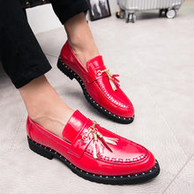 Load image into Gallery viewer, Fashion Trends Red Soft Leather Loafers Shoes Tassel Casual