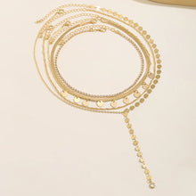 Load image into Gallery viewer, 5Pcs/Set Vintage Sequin Rhinestone Tennis Chain Necklace