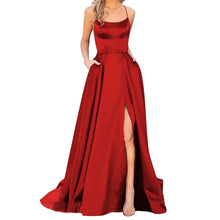 Load image into Gallery viewer, Elegant Halter Backless Long Dress Satin