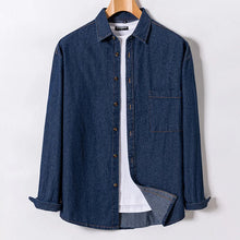 Load image into Gallery viewer, Denim Shirt Long Sleeve Button Front Pocket Casual
