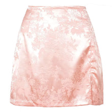 Load image into Gallery viewer, Jacquard Satin Short Skirt Sexy High Waist Split