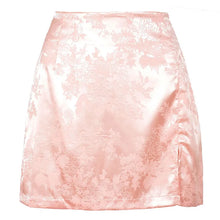 Load image into Gallery viewer, Jacquard Satin Short Skirt Sexy High Waist Split