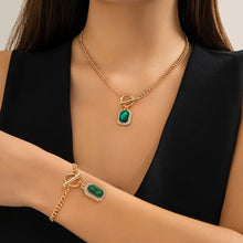 Load image into Gallery viewer, 2Pcs Creative Elegant Green Rhinestone Necklace