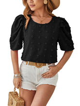 Load image into Gallery viewer, Jacquard Ball Short Sleeved Round Neck
