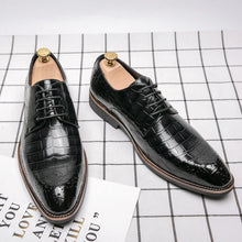 Load image into Gallery viewer, Loafers Men's Lace-up Patent Leather