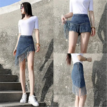 Load image into Gallery viewer, New Tassel Denim Skirt