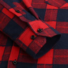 Load image into Gallery viewer, Men's Fashion Contrast Plaid Checkered Brushed Flannel Shirt