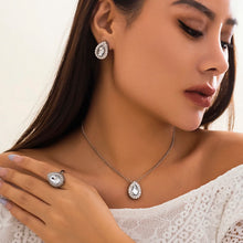Load image into Gallery viewer, 3Pcs Luxury Water Drop Rhinestone Pendant Choker Necklace Stud