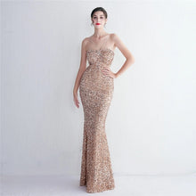 Load image into Gallery viewer, New Sequin Evening Dress Halter Neck Mermaid