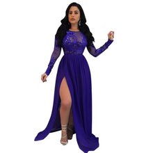 Load image into Gallery viewer, Black Lace Sequins Mesh  Evening Dress
