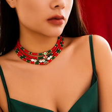 Load image into Gallery viewer, 4Pcs Red Crystal Polymer Clay Chain Necklace