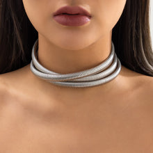 Load image into Gallery viewer, Exaggerated Chunky Heavy Metal Twisted Torques Choker