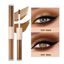 Load image into Gallery viewer, Double Head Glitter Gold Pink Eyeshadow
