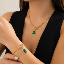 Load image into Gallery viewer, 2Pcs Creative Elegant Green Rhinestone Necklace