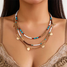 Load image into Gallery viewer, Multilayer Boho Seed Beads Butterfly Leaf Sequins Tassel Necklace