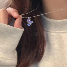 Load image into Gallery viewer, Delicate Purple Butterfly Necklace
