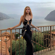 Load image into Gallery viewer, Bandage Strap Metal Embellishment Maxi Bodycon Dress