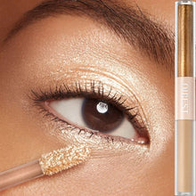 Load image into Gallery viewer, Double Head Glitter Gold Pink Eyeshadow