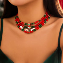 Load image into Gallery viewer, 4Pcs Red Crystal Polymer Clay Chain Necklace