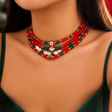 Load image into Gallery viewer, 4Pcs Red Crystal Polymer Clay Chain Necklace