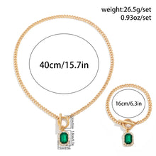 Load image into Gallery viewer, 2Pcs Creative Elegant Green Rhinestone Necklace