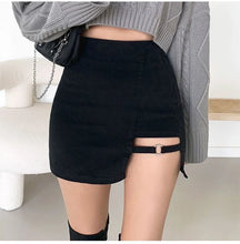 Load image into Gallery viewer, Black Sexy Short Mini Gothic Skirt High Waist