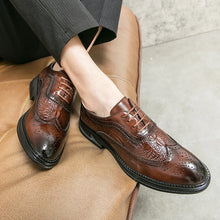 Load image into Gallery viewer, Crocodile Pattern Fashion Leather Loafers Brogue Dress Shoes