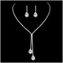 Load image into Gallery viewer, Necklace + Earrings Crystal Wedding Party Bride