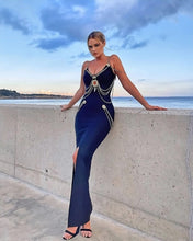 Load image into Gallery viewer, Bandage Strap Metal Embellishment Maxi Bodycon Dress
