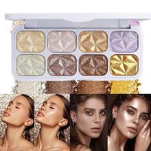 Load image into Gallery viewer, 8 colors Shiny Highlighter Makeup Powder Palette Diamond highlight eye