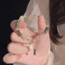 Load image into Gallery viewer, Green Bamboo Joint Beaded Bracelet