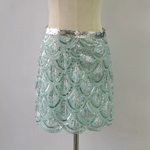 Load image into Gallery viewer, High Waist Sequins Mini Bling Skirt