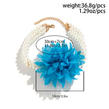 Load image into Gallery viewer, Big Rose Imitation Pearl Short Choker