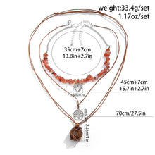 Load image into Gallery viewer, 3Pcs Creative Stone Holder Cage Tree Dragonfly Pendant Necklace