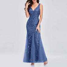 Load image into Gallery viewer, Embroidered Sleeveless Sexy  Dress V Neck