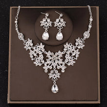 Load image into Gallery viewer, Necklace + Earrings Crystal Wedding Party Bride