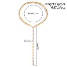 Load image into Gallery viewer, Ingemark Goth CCB Beads Long Chest Chain Necklace for Women Wed Bridal