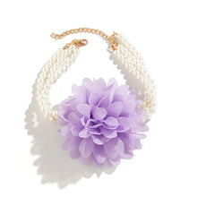 Load image into Gallery viewer, Big Rose Imitation Pearl Short Choker