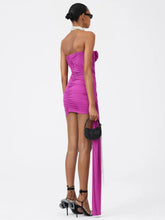 Load image into Gallery viewer, Fashion Sexy Backless Flower Pleated Design Strapless Bodycon Mini