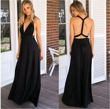 Load image into Gallery viewer, Elegant Long Deep V Halter Dress