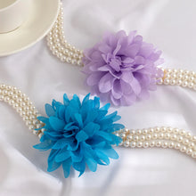 Load image into Gallery viewer, Big Rose Imitation Pearl Short Choker