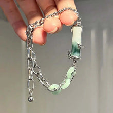 Load image into Gallery viewer, Green Bamboo Joint Beaded Bracelet