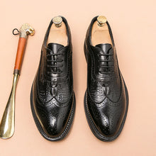 Load image into Gallery viewer, Crocodile Pattern Fashion Leather Loafers Brogue Dress Shoes