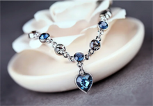 Load image into Gallery viewer, Luxury Ocean Heart Blue Crystal Bracelet Cubic Zirconia