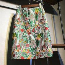 Load image into Gallery viewer, Jacquard Floral Embroidery Mid-length Skirt