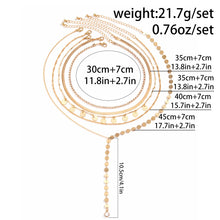 Load image into Gallery viewer, 5Pcs/Set Vintage Sequin Rhinestone Tennis Chain Necklace