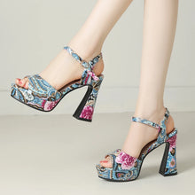 Load image into Gallery viewer, High Heels Summer Shoes Fashion Flower
